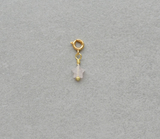 Tiny Rose Quartz Star Charm • Halfable
