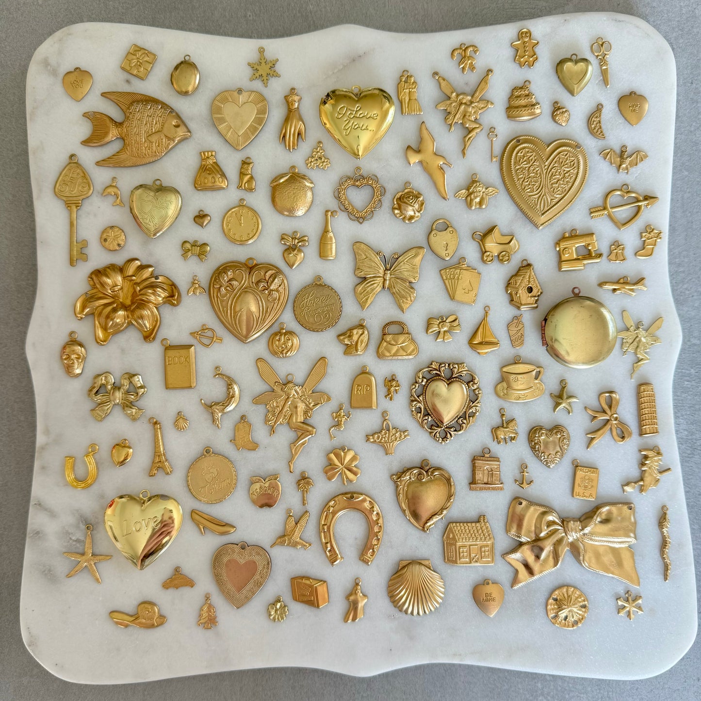 XL Iris Heart Charm • Halfable